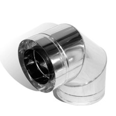 Колено 90° на дымоход 100/160 мм нерж/нерж 0,5 мм