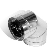 Колено 90° на дымоход 220/280 мм нерж/нерж 0,5 мм