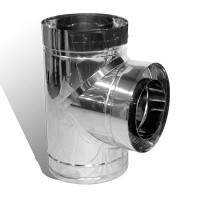 Трійник 87° на димохід Ø 250/320 мм нерж/нерж 0,5 мм