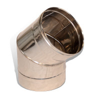 Колено 45° на дымоход Ø 130 нержавеющая сталь 0,8 мм