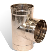 Тройник 87° Ø 100 мм нержавеющая сталь 0,8 мм