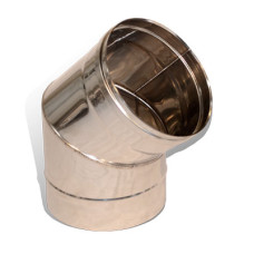 Колено 45° на дымоход Ø 220 нержавеющая сталь 1 мм