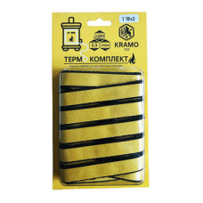 Огнеупорный шнур KramoTop для дверцы камина, печи, котла, 18х2 мм, длина 2,5 м с клейкой лентой