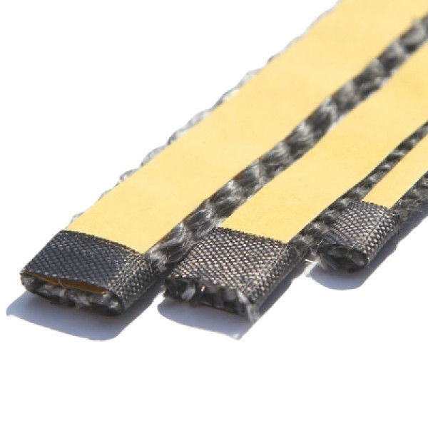 Огнеупорный шнур KramoTop для дверцы камина, печи, котла, 20х2 мм, длина 2,5 м с клейкой лентой