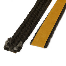 Огнеупорный шнур KramoTop для дверцы камина, печи, котла, 15х3 мм, с клейкой лентой