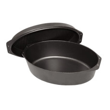 Чугунная форма для запекания (гусятница) Plamen 40х26 см, с крышкой