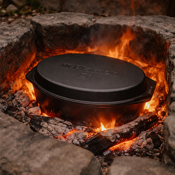 Чугунная форма для запекания (гусятница) Plamen 40х26 см, с крышкой