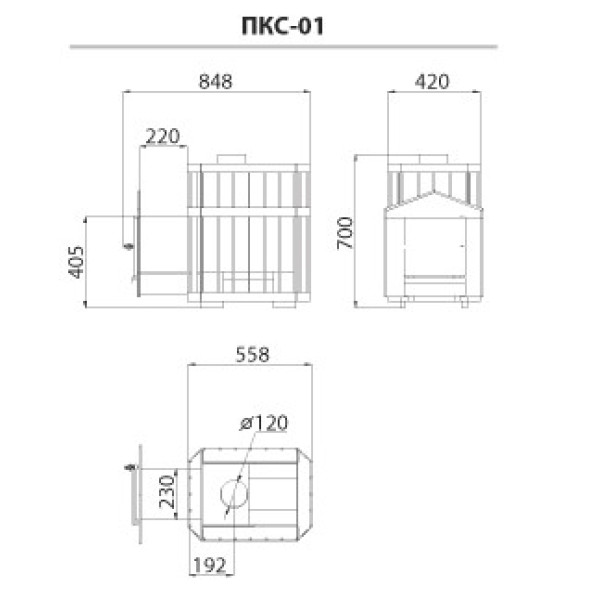 Піч-кам'янка Новаслав Пруток-Панорама ПКС-02ПС3