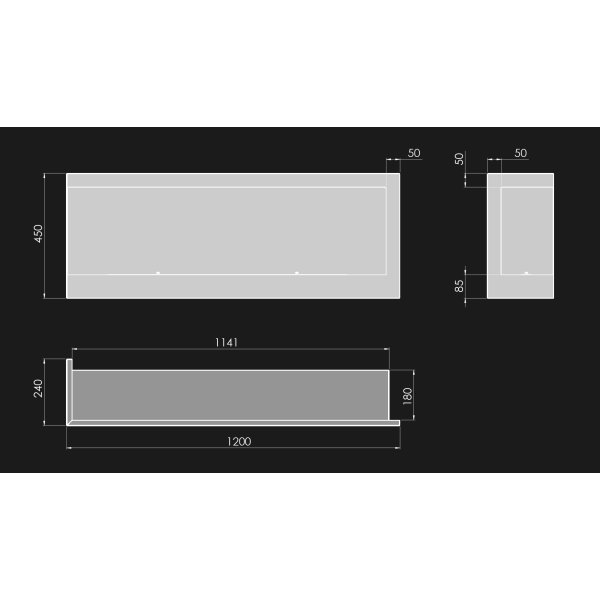 Біокамін SIMPLE FIRE CORNER 1200 L зі склом