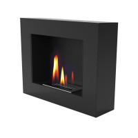 Біокамін Uniflam 50x40 чорний матовий, подвійна вставка BIO2-50x40-BOX-CZ