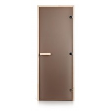 Стеклянная дверь для сауны Greus Classic матовая бронза 70х200 липа