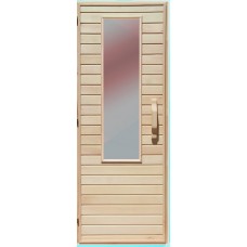 Дверь комбинированная для бани Липа Прямоугольник Украина 80х200 (200442)