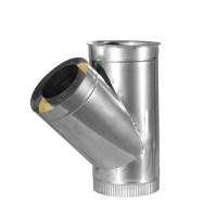 Тройник 45° для дымохода из нерж/оцинк толщ. 0,8 мм