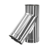 Трійник 45° для димоходу з нерж/нерж сталі