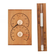 Набір термогігрометр + пісочний годинник Rento термовільха