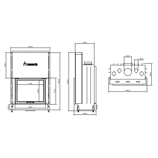 Каминная топка A.caminetti Flat 75x60 (13.6 кВт)