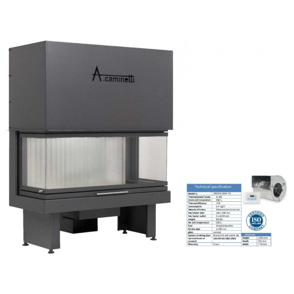 Камінна топка A.caminetti Crystal 110 Max (18 кВт)