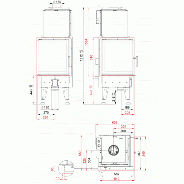 Камінна топка з водяним контуром BEF HOME AQUATIC WH 500 E ( 13 кВт)