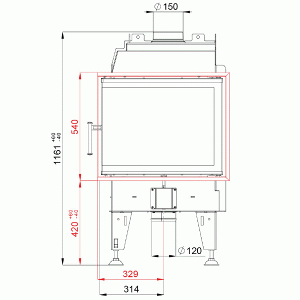 Камінна топка BEF HOME FEEL 7 CL / CP з кутовим склом ( 7 кВт)