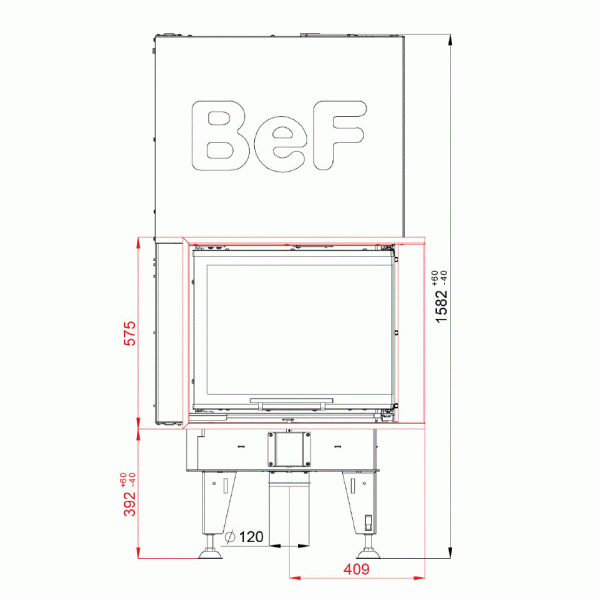 Камінна топка BEF FEEL V 7 CL / CP з кутовим склом та  гільйотиною( 7 кВт)
