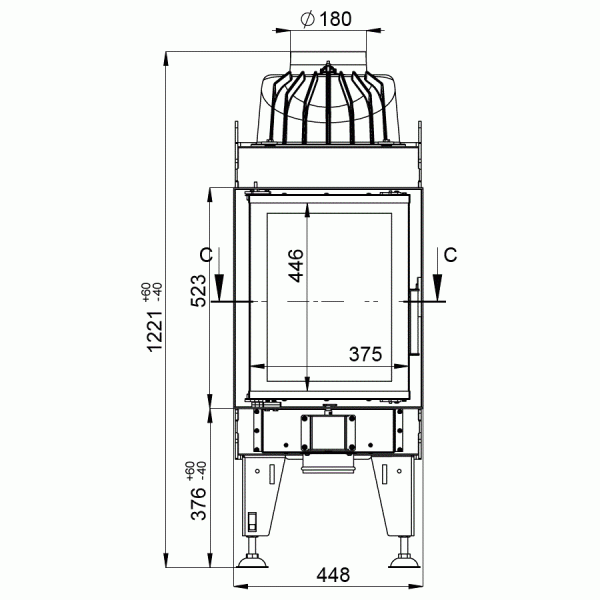 Каминная топка  BEF HOME LONG 7 ( 16.3 кВт)