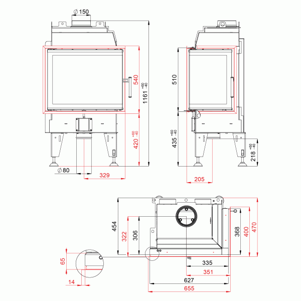 Камінна топка  BEF HOME THERM 7 CP PASSIVE ( 7 кВт)