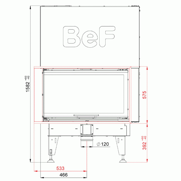 Каминная топка Bef HOME THERM V 10 CL / CP ( 14 кВт)
