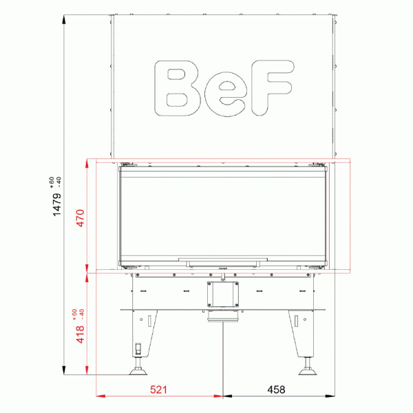 Камінна топка Bef HOME THERM V 8 C з тристороннім склом (10 кВт)