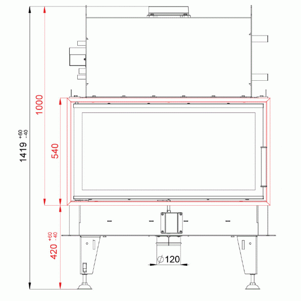 Каминная топка с водяным контуром BEF HOME TWIN 10 N  AQUATIC II . ( 20 кВт)