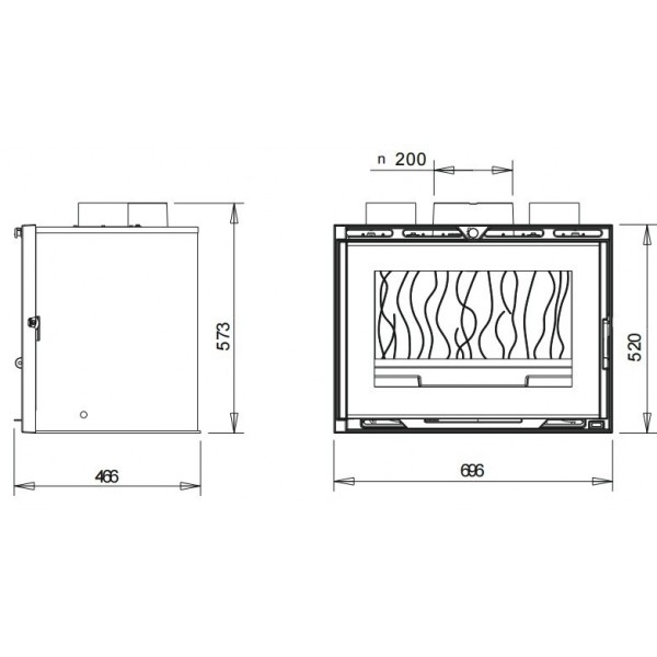 Камінна топка Invicta 700 Grande Angle Turbo