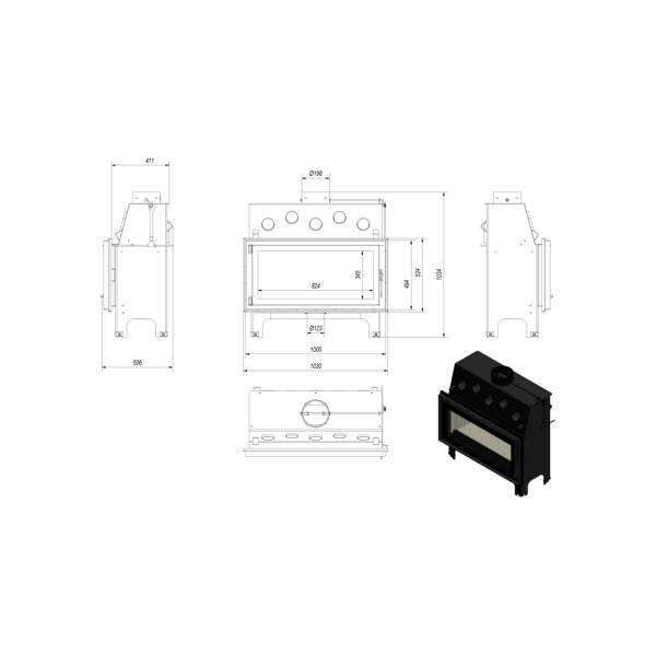 Камінна топка Kratki Mila/PF