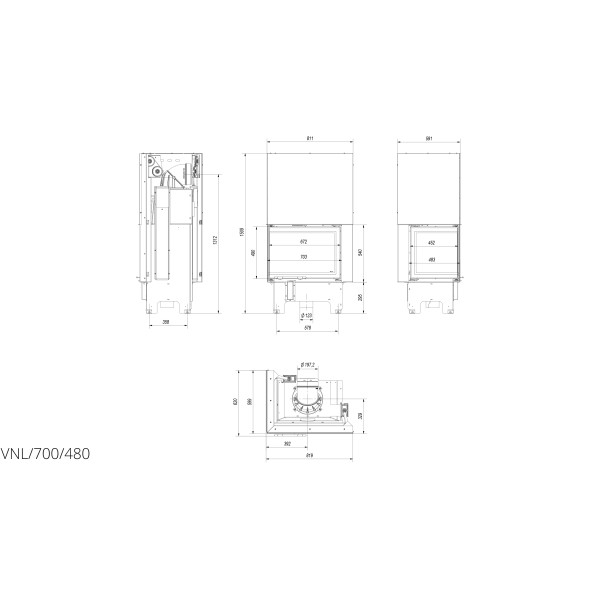 Камінна топка Kratki VNL 700/480