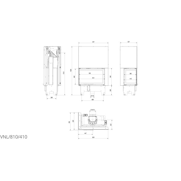 Каминная топка Kratki VNL 810/410 