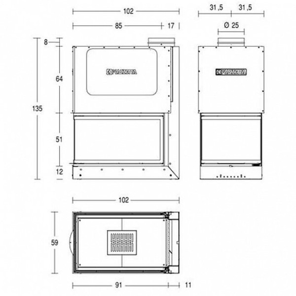 Камінна топка PIAZZETTA MA 272 SL