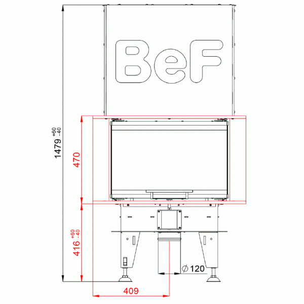 Камінна топка Bef HOME Royal V 6 C   з тристороннім склом ( 7 кВт)