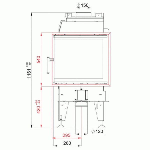 Каминная топка Bef HOME THERM 6 CL / CP с боковым стеклом  ( 7 кВт)