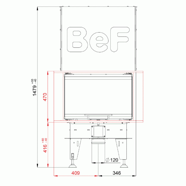 Камінна топка Bef HOME THERM 6 C з тристороннім склом ( 7 кВт)