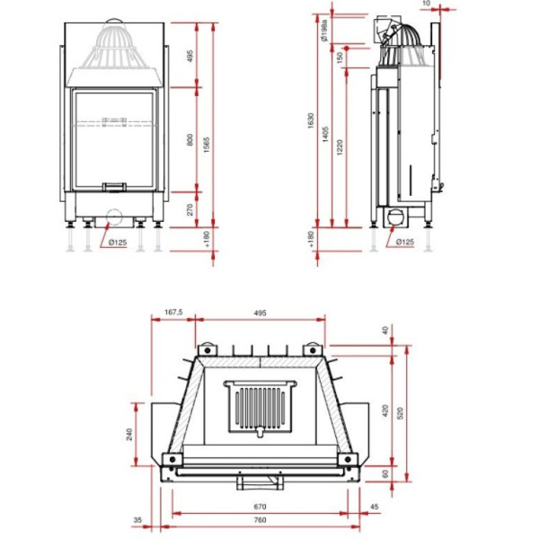 Каминная топка Schmid  Lina 6780h  (9 кВт)