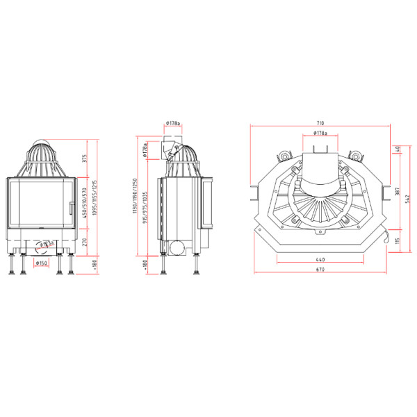 Камінна топка Schmid Pano 6745  (9 кВт)