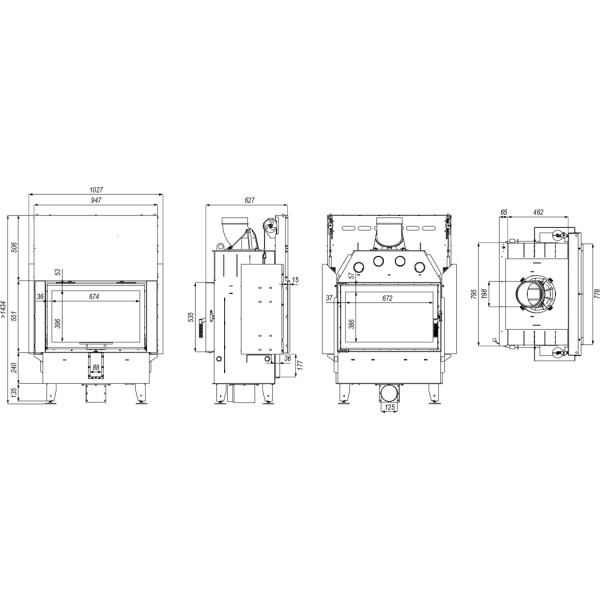 Камінна топка Defro Home Intra ME T G (13 кВт)