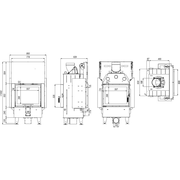 Каминная топка Defro Home Intra SM T G (10 кВт)
