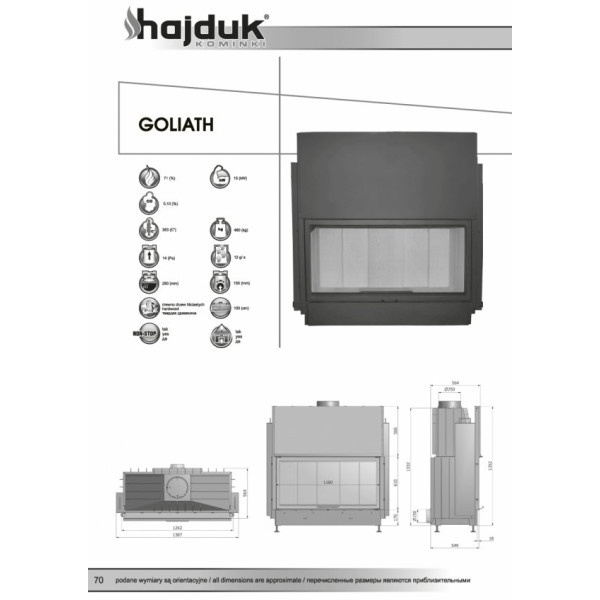 Камінна топка Hajduk Hajduk Goliath (15 кВт)