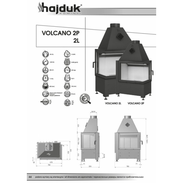 Камінна топка Hajduk Volcano 2LH (11 кВт)