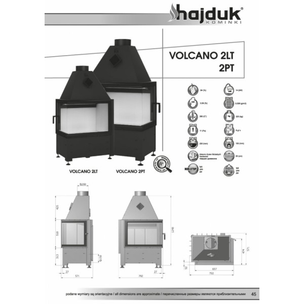 Камінна топка Hajduk Volcano 2LT (11 кВт)