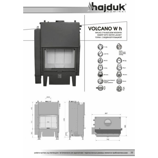 Камінна топка Hajduk Volcano WH (19.6 кВт)