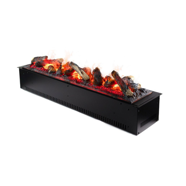 Электрокамин паровой A-Fire Cassette SF100 LOG Multicolor с настоящим 3D эффектом пламени, звуком, дровами и цветным пламенем, размер 1012x271x232