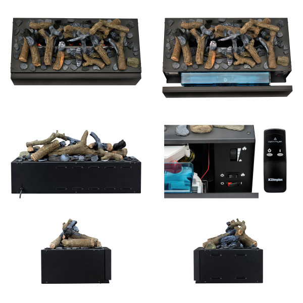 Електрокамін паровий Dimplex Opti-Myst Cassette L з 3D ефектом полумʼя та дровами