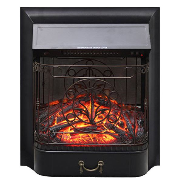 Электрокамин с обогревом Royal Flame Majestic FX M Black со звуком и дровами