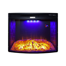 Електрокамін з обігрівом Royal Sky 33 (EF33C) зі звуком, напівкруглим склом, цегляною кладкою, дровами та ефектом тління, розмір 875x668x270