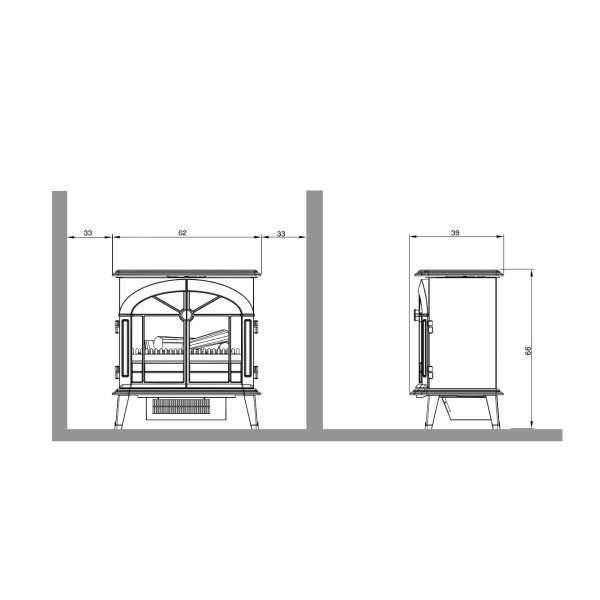 Электрокамин паровой Dimplex Opti-Myst Stockbridge с 3D эффектом, обогревом и дровами